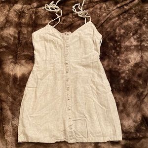 Abercrombie Light Beige Linen Mini Dress